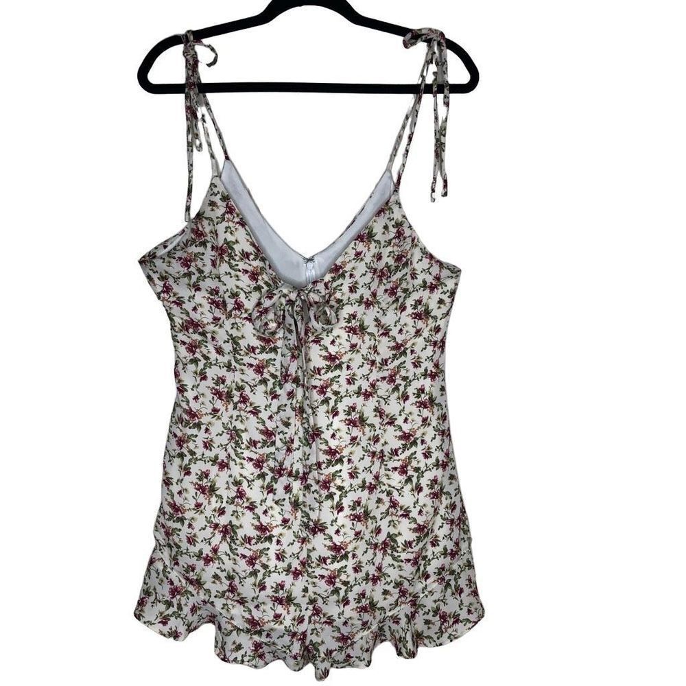 Blue Blush Ivory Floral Spaghetti Strap Tank Top